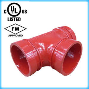 FM/UL Approved Ductile Iron Grooved Pipe Fitting Tee